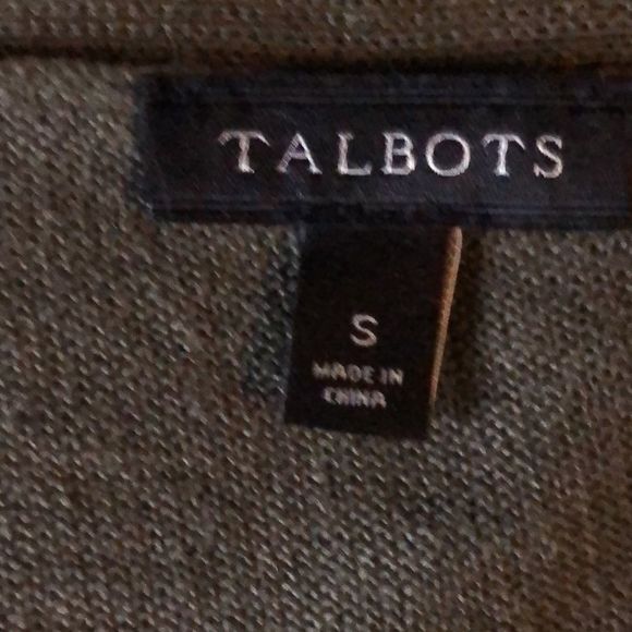 Talbots Women's Small Cardigan Olive/ White Stripe L/S Open Knit Linen NWOT - Picture 12 of 13